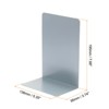 Unique Bargains Stationery Desktop Office Metal L-Shaped Desk Organizer Bookends 2 Set - 2 of 4