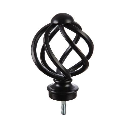 Evergreen Flag Round Swirl Interchangeable Finial, Black Durable and Well Made Home and Garden Dcor For Lawn Patio Yard