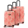 Badgley Mischka Pink Lace Expandable Hardside Checked 3pc Luggage Set - pink - 3 of 4