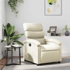 vidaXL Manual Recliner Chair, Adjustable Backrest/Footrest, Cream Faux Leather Reclining Sofa - White - 2 of 4