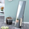 Full Length Mirror, Wall Mounted/ Floor Standing Dressing Mirror, Make Up Mirror With Wooden Frame For Bathroom - 3 of 4