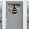 Big Dot of Happiness Holiday Plaid Trees - Hanging Porch Buffalo Plaid Christmas Party Outdoor Decorations - Front Door Decor - 1 Piece Sign - 2 of 4