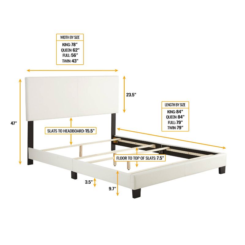 Langley Faux Leather Upholstered Platform Bed Frame - Eco Dream, 5 of 10