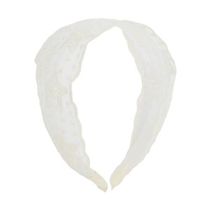 Unique Bargains Women's Fashion Elegant Vintage Lace Wide Pentagram Hairband White 1 Pc - 1 of 3