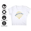Women's Superman 2025 Daily Planet Icon Cap Sleeve Baby Rib Crop Top - 4 of 4