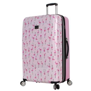 Betsey Johnson Expandable Hardside Large Checked Spinner Suitcase