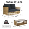 Coolbibila-PE Wicker Sofa Set Brown, 2 Pieces Single Sofa With Gray Cushion, Patio Furniture Set 2 Piece, Accent Chairs For Outdoor - 4 of 4