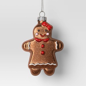 Christmas Glass Gingerbread Woman Ornament - Wondershop™ - 1 of 3