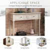Vintage-Inspired Solid Wood Console Table with Two Drawers and Bottom Shelf - 4 of 4