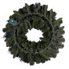 24" Prelit Silver Glitter Bristle Crestwood Spruce Artificial Wreath with Pine Cones & Gold Berries White Lights - National Tree Company - 4 of 4