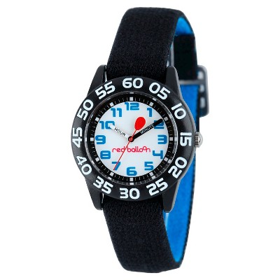 Boys' Red Balloon Black Plastic Time Teacher Watch - Black