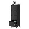 4 Drawer Metal Locking Vertical File Cabinet on Wheels ¨C Heavy-Duty Lockable Cabinet for Home & Office, Black, 17.71inD*15.16inW*52.28inH,Black - 3 of 4