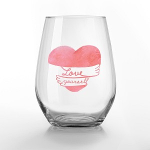 Creative Products Love Yourself Heart Hug Stemless Wine Glass - 1 of 2