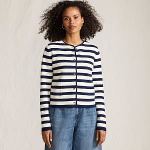 Lands' End Women's Fine Gauge Cotton Milano Blazer Sweater - 1 of 4