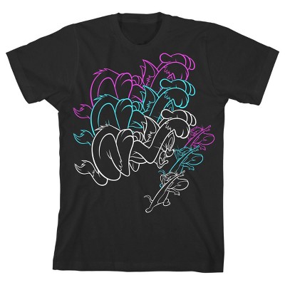 Tom & Jerry Line Art Boy's Black T-shirt-l : Target