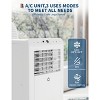 10,000 BTU Portable Air Conditioner, 3-In-1 Portable AC Units for Rooms w/ Dehumidifier, Fan, Remote Control, Auto Swing, Windows Kit Included, White - 2 of 4