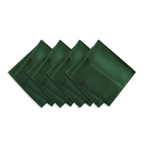 17 in. W x 17 in. L Elegance Plaid Damask Holly Green Fabric Napkins (Set  of 4)