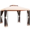 Tangkula 10'x10'Outdoor Canopy Gazebo Art Steel Frame 2-Tiers Party Patio Large Canopy Gazebo W/Netting&Side Walls - 3 of 4