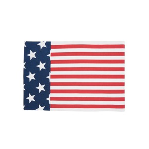 C&F Home Patriotic Stars & Stripes American Flag Cotton Tabletop Placemats Set of 6, 13" x 19" - 1 of 4