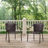 Palm Harbor 2pk Outdoor Wicker Stackable Chairs - Brown - Crosley: UV & Weather-Resistant, No Assembly, Steel Frame - 2 of 4