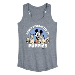 Women's - Disney Classics - Easily Distracted By Puppies Graphic Racerback Tank - 1 of 4