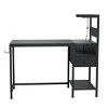 INFURNIC Desks Computer Desk with Storage Shelves and Reversible Design for Home Office and Study, Black, 48"*20"*45.3" - 2 of 4