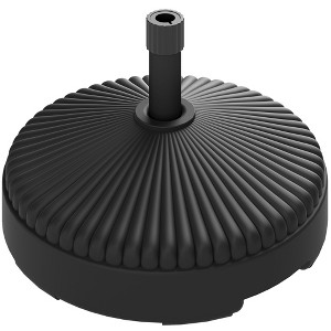 Round Patio Umbrella Base Holder, Heavy Duty Outdoor Umbrella Stand Base, Filled Up to 62lbs with Stand or 51lbs with Water for Garden, Poolside - 1 of 4