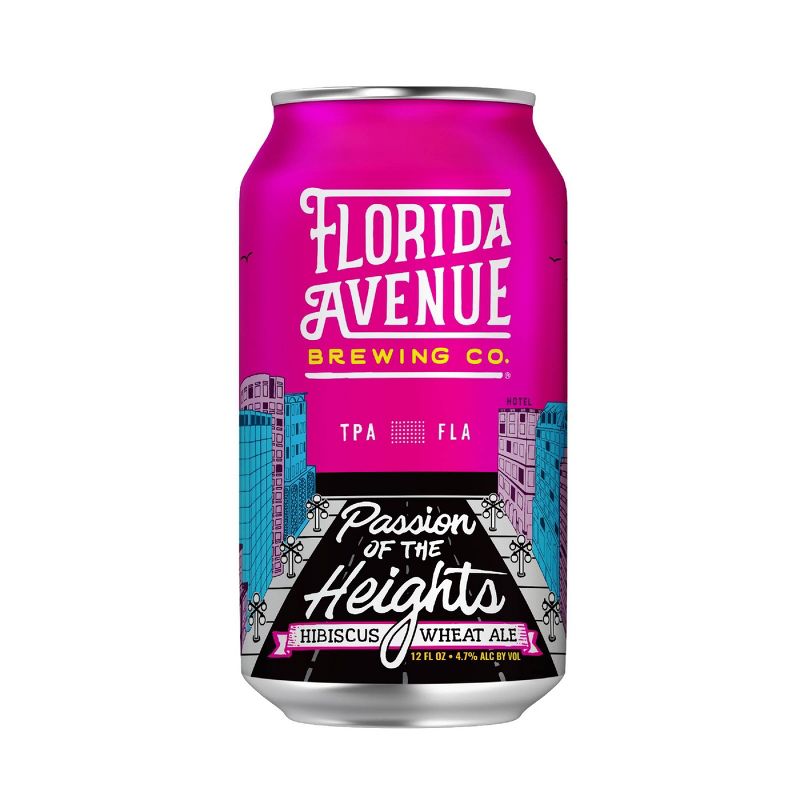 Florida Avenue Passion of The Heights Hibiscus Wheat Ale Beer - 6pk/12 fl oz Cans, 2 of 4