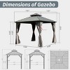10X14 FT Outdoor Aluminum Patio Gazebo,Gazebo With Double Roof Canopy And Curtains,Galvanized Steel Hardtop Permanent Gazebo-Coolbibila - 4 of 4