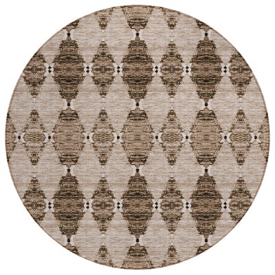 Brown And Chocolate Moroccan Washable Indoor Outdoor Area Rug