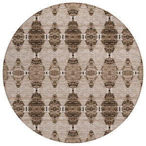 Brown And Chocolate Moroccan Washable Indoor Outdoor Area Rug - 1 of 4