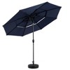Grungis 3 Tier Auto-tilt Outdoor Umbrella with Tilt Adjustment,Patio Umbrella with 8 Steel Ribs for Poolside and Yard,No Base,Navy Blue - 2 of 4