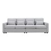 TiramisuBest 104" 4-Seater Modern Linen Fabric Sofa with Armrest Pockets and 4 Pillows, Modular Sectional Sofa with Storage, Sideboard Buffe - 3 of 4