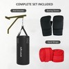 NAYSAYE Exercise Trainer Punching Bag Set with Wall Mount Gloves and Wraps for Home Gym Training , Black, 11.80"*11.80"*35.40" - 4 of 4