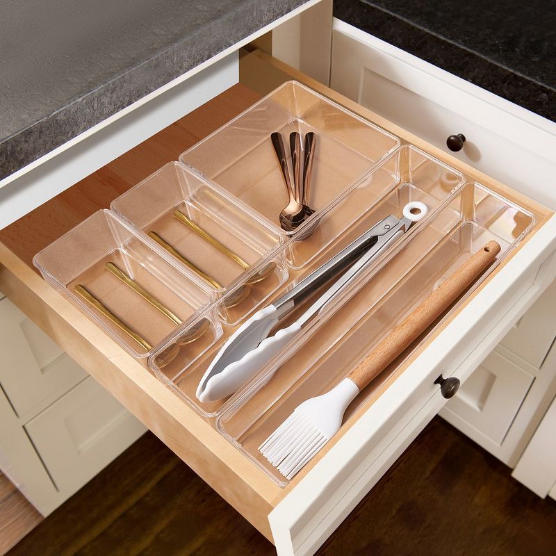 Sorbus 5-Piece Kitchen Drawer Organizer Set - Great Organization Solution for Any Kitchen Drawer - Store Utensils, Silverware, and More, 3 of 8