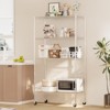 4 Tier Metal Storage Shelf with 360¡ã Rotating Wheels, Heavy Duty Adjustable Storage Rack with Casters - 3 of 4