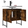 vidaXL Bathroom Sink Cabinet Smoked Oak 23.6"x13"x23.6" Engineered Wood - 4 of 4