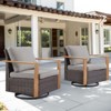 Buenhomino Patio Chairs Set of 2, Outdoor Swivel Rocker Patio Chairs, Metal Patio Furniture with Deep Seating and Wide Arm for Deck, Porch, Yard - 2 of 4