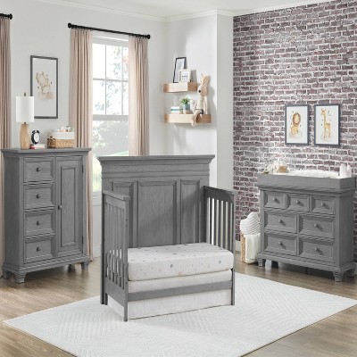 Gray Wooden Baby Changing Topper for Dresser