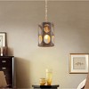 DORESshop 1-Light Farmhouse Wood and Gold Pendant Light, Metal Cage Hanging Lighting Fixture for Kitchen Island, Hallway,Bedroom - 4 of 4