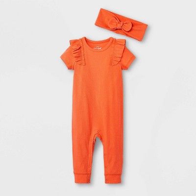 Image of Baby Girls' Rib Romper with Headband - Cat & Jack™ Red Newborn
