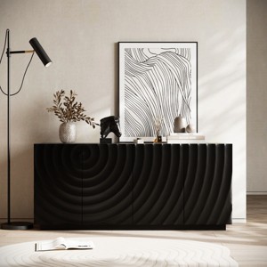 Stylish Modern  Kitchen Storage Cabinet with 4 Doors, Adjustable Shelf Sideboard Buffet Cabinet for Dining Room Living Room-The Pop Home - 1 of 4