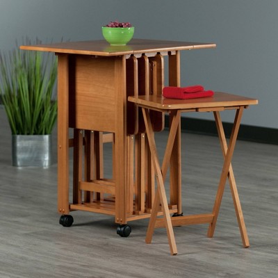 Sophia Transitional Teak 5-Piece Snack Table Set