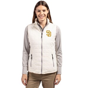 San Diego Padres Cutter & Buck Rainier PrimaLoft® Womens Eco Insulated Full Zip Puffer Vest - 1 of 1
