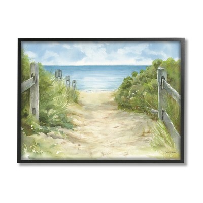 Stupell Industries Beach Path Painting Framed Giclee Art