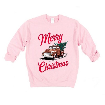 Simply Sage Market Women's Graphic Sweatshirt Christmas Leopard Truck