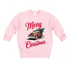 Simply Sage Market Women's Graphic Sweatshirt Christmas Leopard Truck - 1 of 4