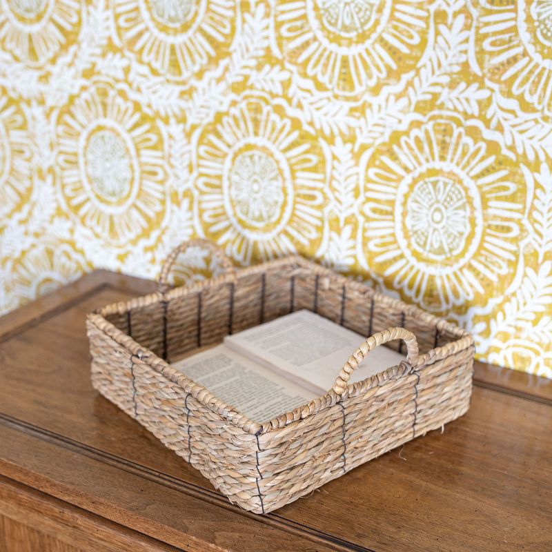 Brown Woven Seagrass & Metal Tray by Foreside Home & Garden, 2 of 8