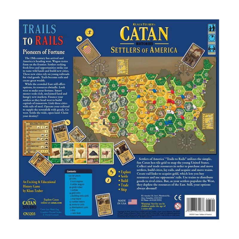 Mayfair Games Catan Histories Settlers of America Trails to Rails Board Game, 3 of 6