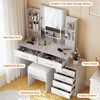 Makeup Vanity with Charging Station - 3 Lighting Color Adjustable 6 Drawers and Shelves - 2 of 4